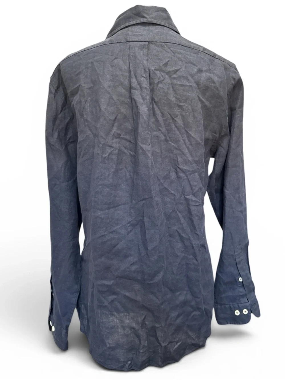 Brooks Brothers Navy Blue Button-Up Linen Shirt #567